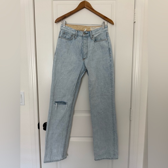 Rag & Bone Alex High Rise Straight Leg Jeans Light Wash Distressed 90s Denim 27 - Picture 3 of 12